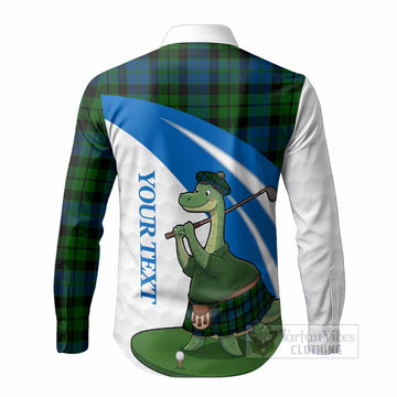 MacKie (McKie) Tartan Crest Golf Nessie Long Sleeve Button Shirts Loch Ness Monster Sporty Style