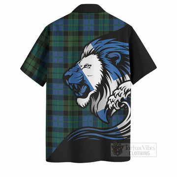 MacKie (McKie) Tartan Crest Hawaiian Shirt Scottish Golden Lions Wave Flow