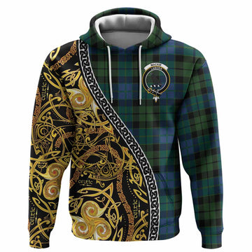 MacKie (McKie) Tartan Crest Hoodie Celtic Knot and Triple Trickle Spiral Symbols