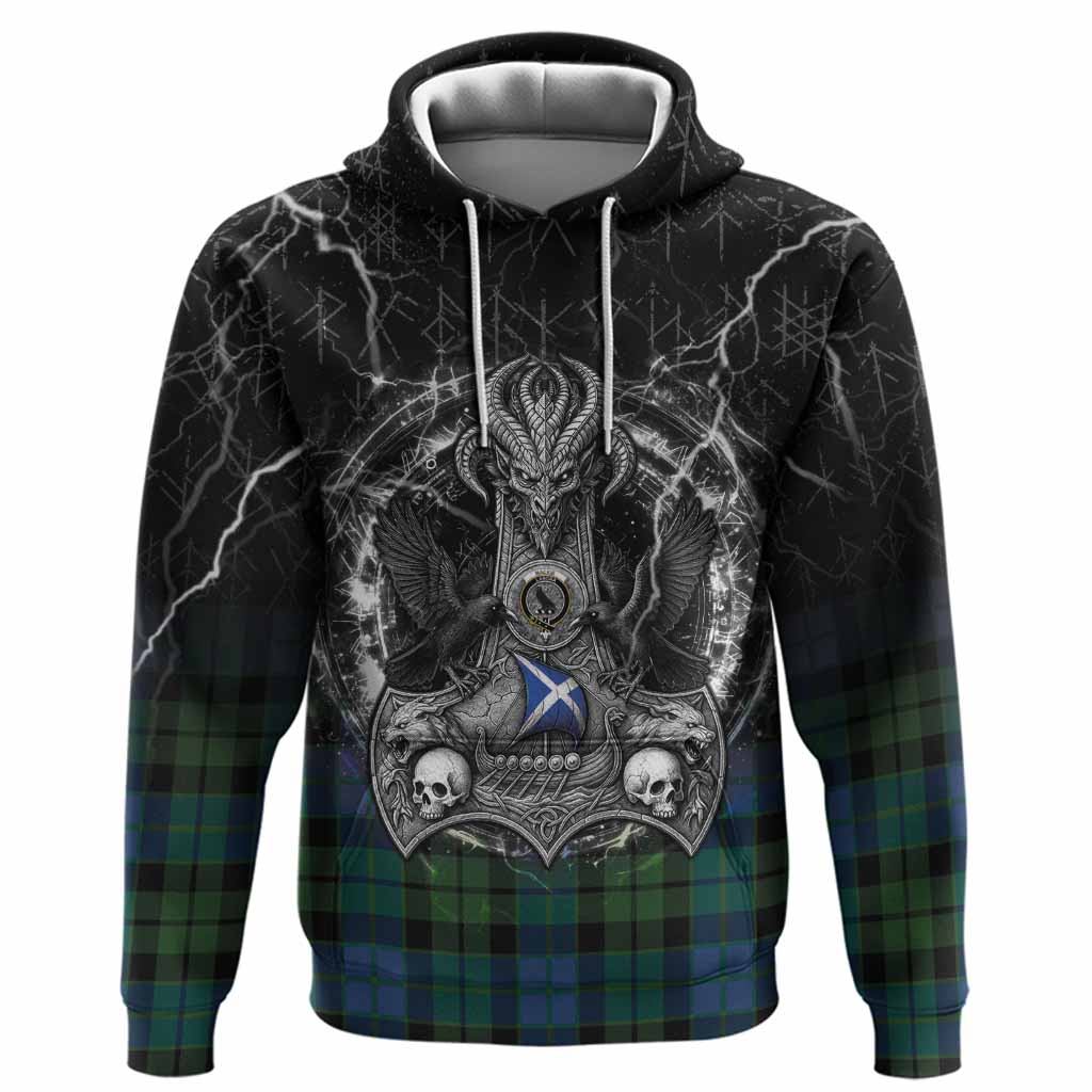 MacKie (McKie) Tartan Crest Hoodie Celtic Odin's Raven Legacy