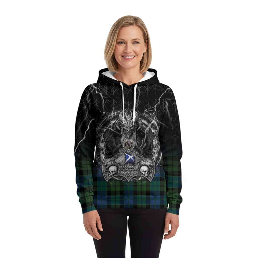 MacKie (McKie) Tartan Crest Hoodie Celtic Odin's Raven Legacy