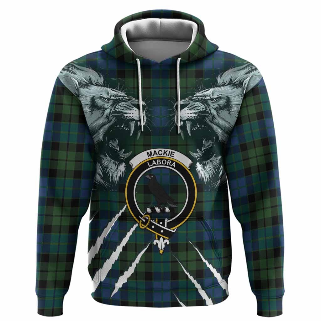 MacKie (McKie) Tartan Crest Hoodie Ferocious Lion Style