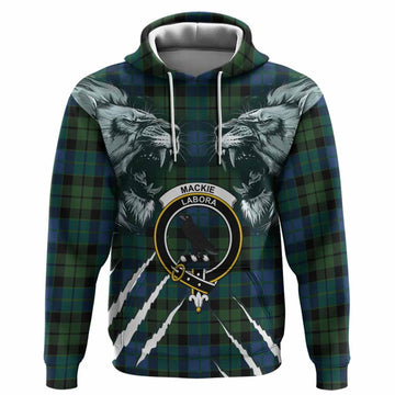MacKie (McKie) Tartan Crest Hoodie Ferocious Lion Style