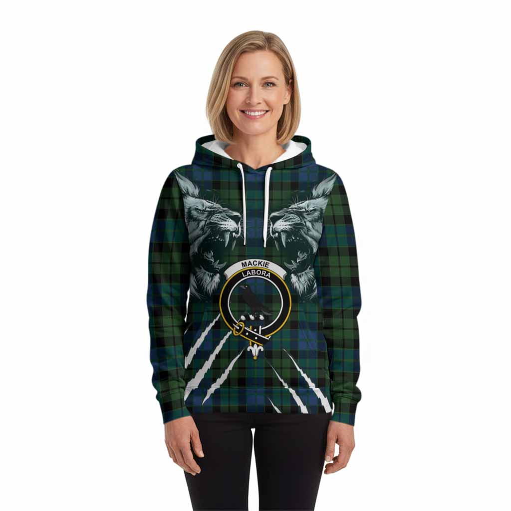 MacKie (McKie) Tartan Crest Hoodie Ferocious Lion Style