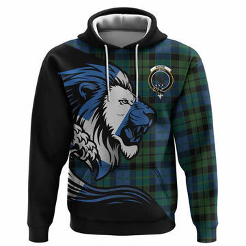 MacKie (McKie) Tartan Crest Hoodie Scottish Golden Lions Wave Flow
