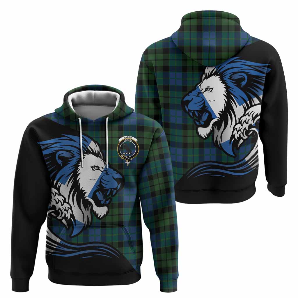 MacKie (McKie) Tartan Crest Hoodie Scottish Golden Lions Wave Flow