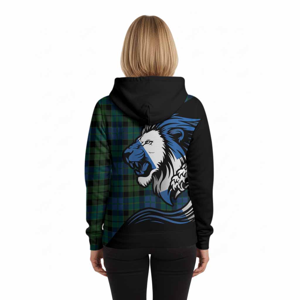 MacKie (McKie) Tartan Crest Hoodie Scottish Golden Lions Wave Flow