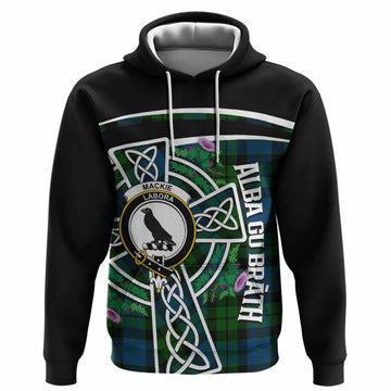 MacKie (McKie) Tartan Crest Hoodie Scottish Thistle Celtic Cross Alba Gu Brath