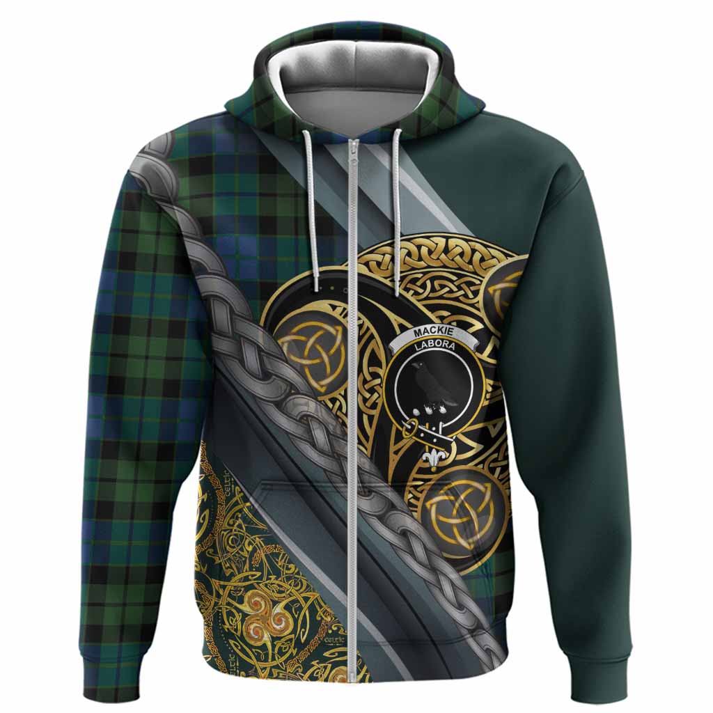 MacKie (McKie) Tartan Crest Hoodie Scottish Triskele Celtic