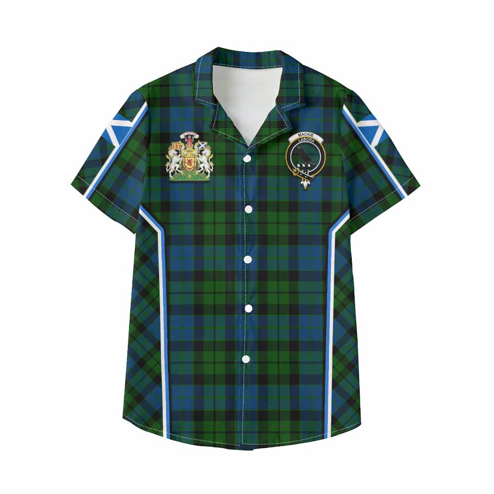 MacKie (McKie) Tartan Crest Kid Hawaiian Shirt Scotland Coat of Arm Flag Style - Tartan Vibes Clothing