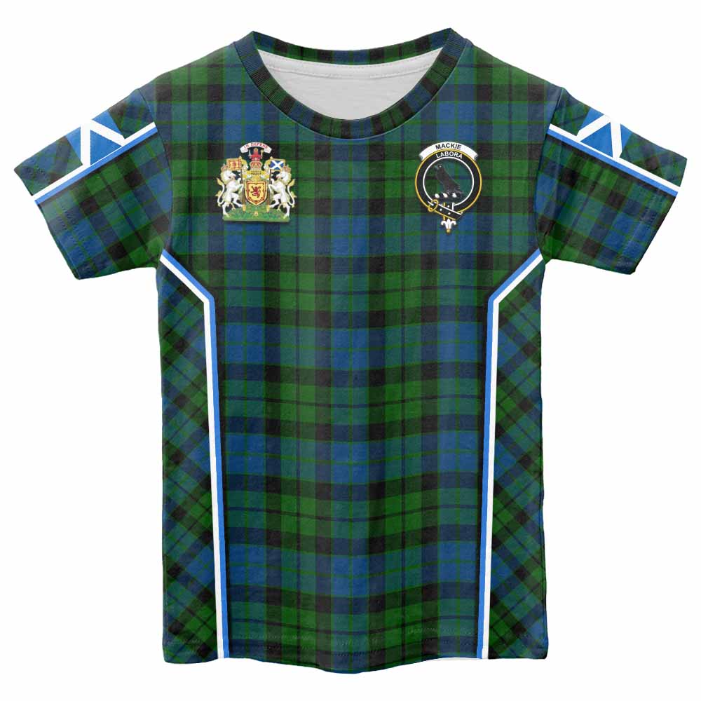MacKie (McKie) Tartan Crest Kid T-shirt Scotland Coat of Arm Flag Style - Tartan Vibes Clothing