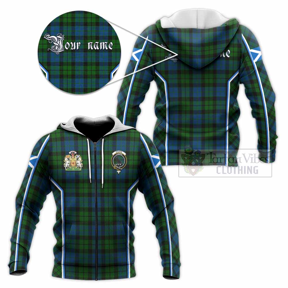 MacKie (McKie) Tartan Crest Knitted Hoodie Scotland Coat of Arm Flag Style - Tartan Vibes Clothing