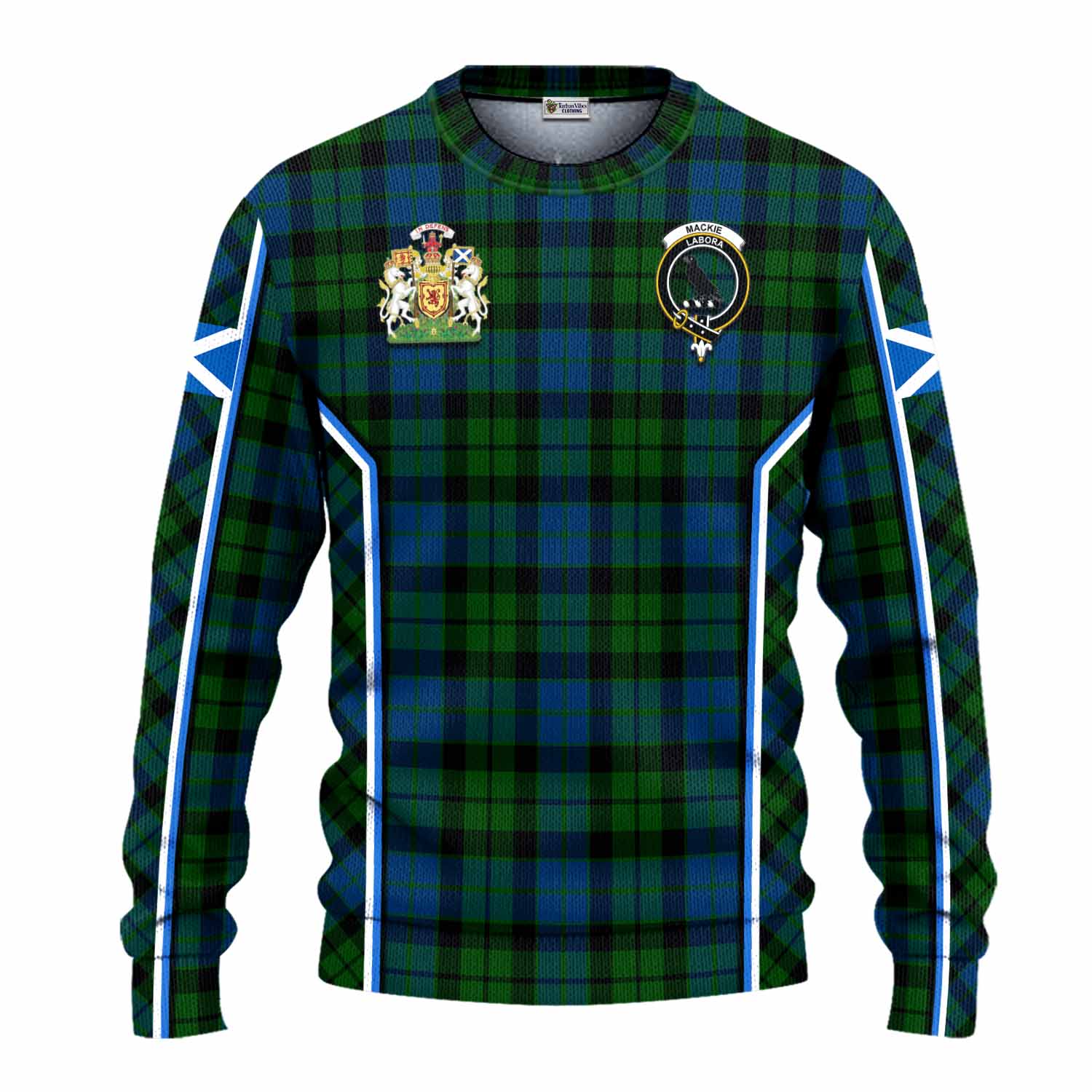 MacKie (McKie) Tartan Crest Knitted Sweater Scotland Coat of Arm Flag Style - Tartan Vibes Clothing