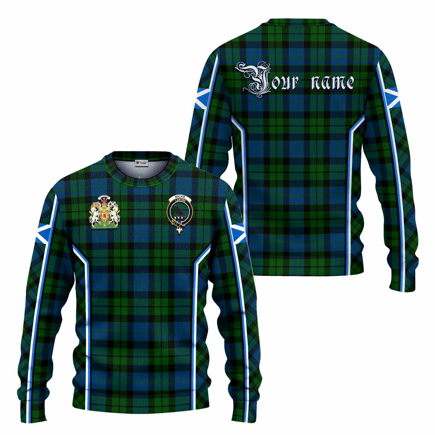 MacKie (McKie) Tartan Crest Knitted Sweater Scotland Coat of Arm Flag Style - Tartan Vibes Clothing