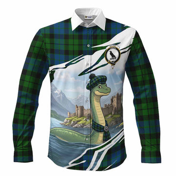 MacKie (McKie) Tartan Crest Loch Ness Monster Scottish Heritage Art Long Sleeve Button Shirts