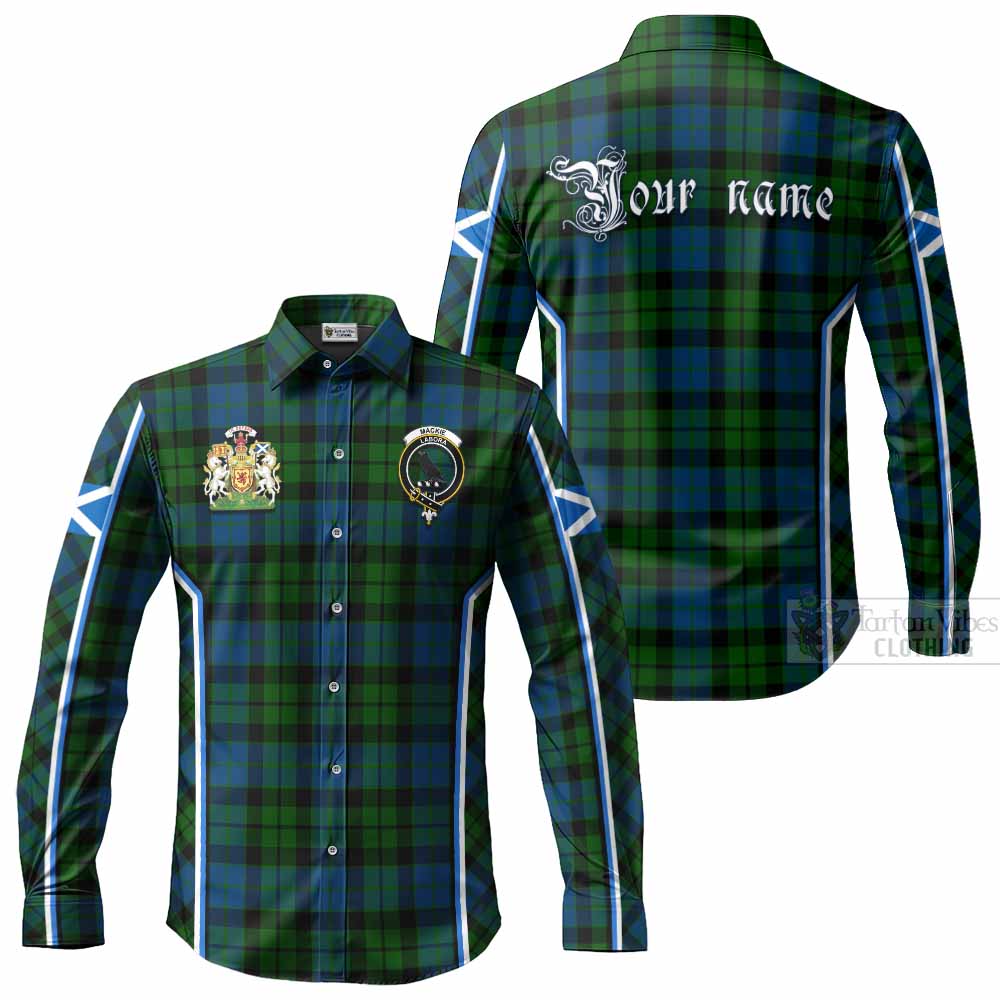 MacKie (McKie) Tartan Crest Long Sleeve Button Shirts Scotland Coat of Arm Flag Style - Tartan Vibes Clothing