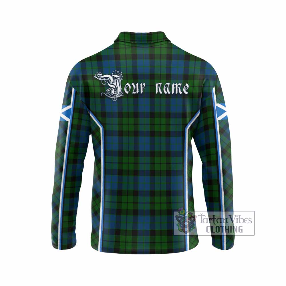 MacKie (McKie) Tartan Crest Long Sleeve Polo Shirt Scotland Coat of Arm Flag Style - Tartan Vibes Clothing