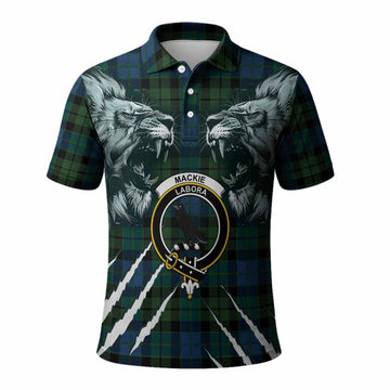 MacKie (McKie) Tartan Crest Polo Shirt Ferocious Lion Style