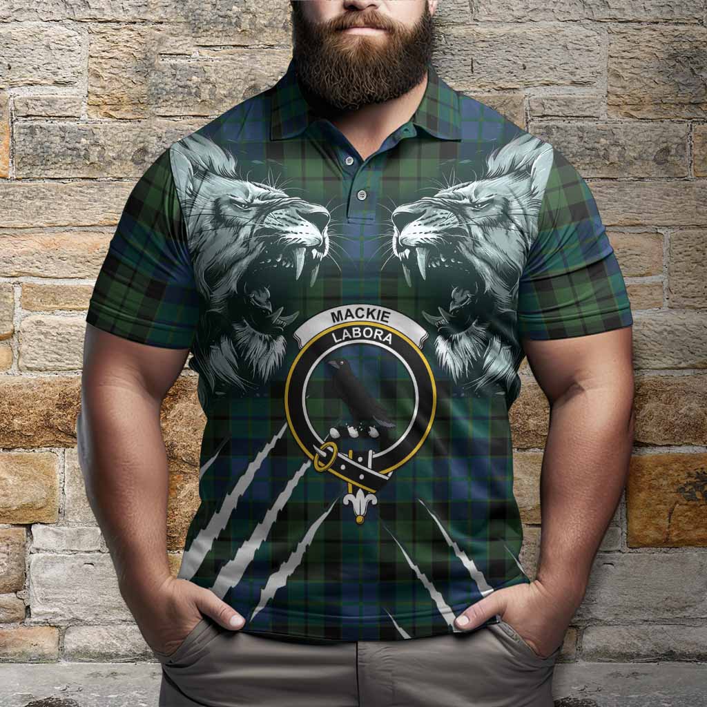 MacKie (McKie) Tartan Crest Polo Shirt Ferocious Lion Style