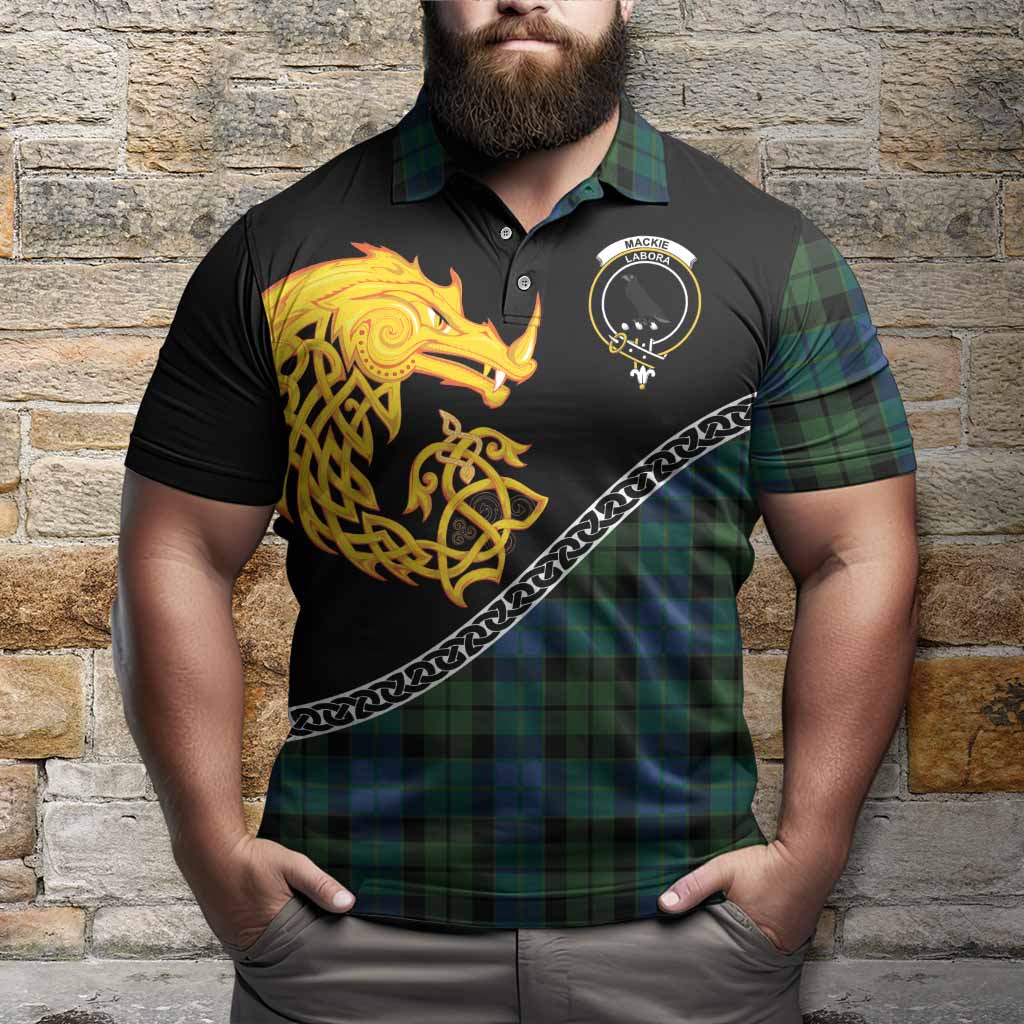 MacKie (McKie) Tartan Crest Polo Shirt Legendary Dragon Knot Half Style