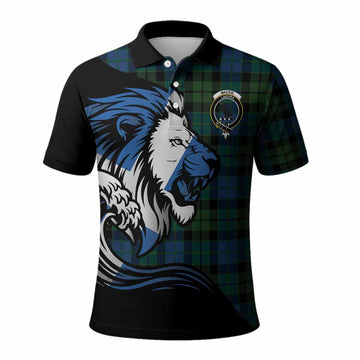 MacKie (McKie) Tartan Crest Polo Shirt Scottish Golden Lions Wave Flow