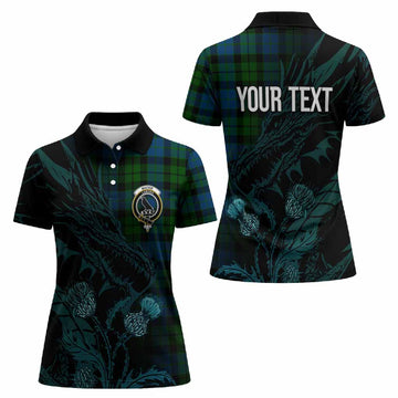 MacKie (McKie) Tartan Crest Scottish Women Polo Shirt Dragon and Thistle
