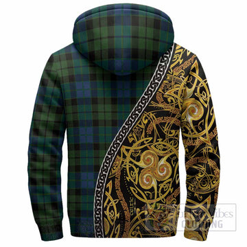 MacKie (McKie) Tartan Crest Sherpa Hoodie Celtic Knot and Triple Trickle Spiral Symbols
