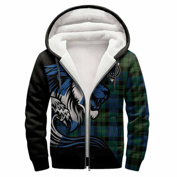 MacKie (McKie) Tartan Crest Sherpa Hoodie Scottish Golden Lions Wave Flow