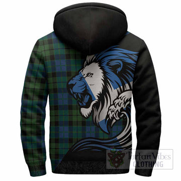MacKie (McKie) Tartan Crest Sherpa Hoodie Scottish Golden Lions Wave Flow