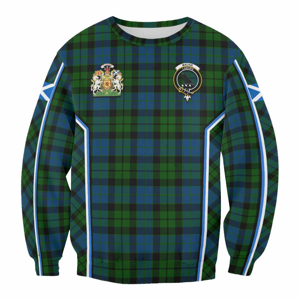 MacKie (McKie) Tartan Crest Sweatshirt Scotland Coat of Arm Flag Style - Tartan Vibes Clothing
