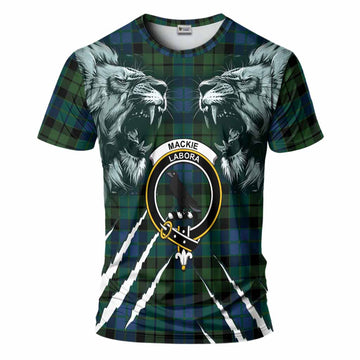 MacKie (McKie) Tartan Crest T-Shirt Ferocious Lion Style