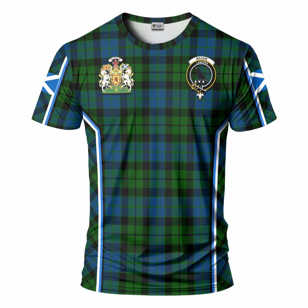 MacKie (McKie) Tartan Crest T-shirt Scotland Coat of Arm Flag Style - Tartan Vibes Clothing