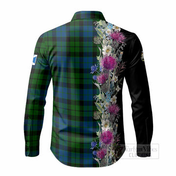 MacKie (McKie) Tartan Crest Thistle Floral Long Sleeve Button Shirts