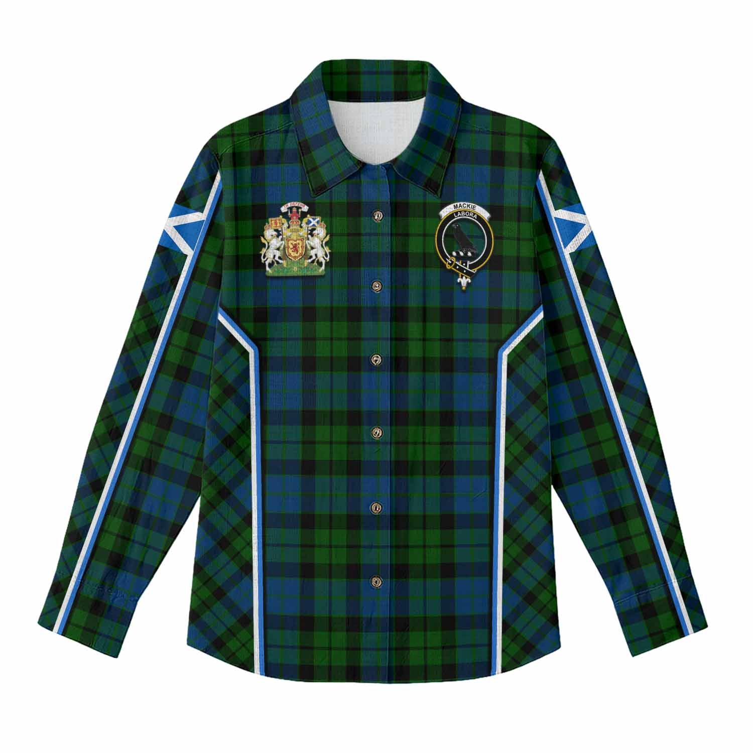 MacKie (McKie) Tartan Crest Women Casual Shirt Scotland Coat of Arm Flag Style - Tartan Vibes Clothing