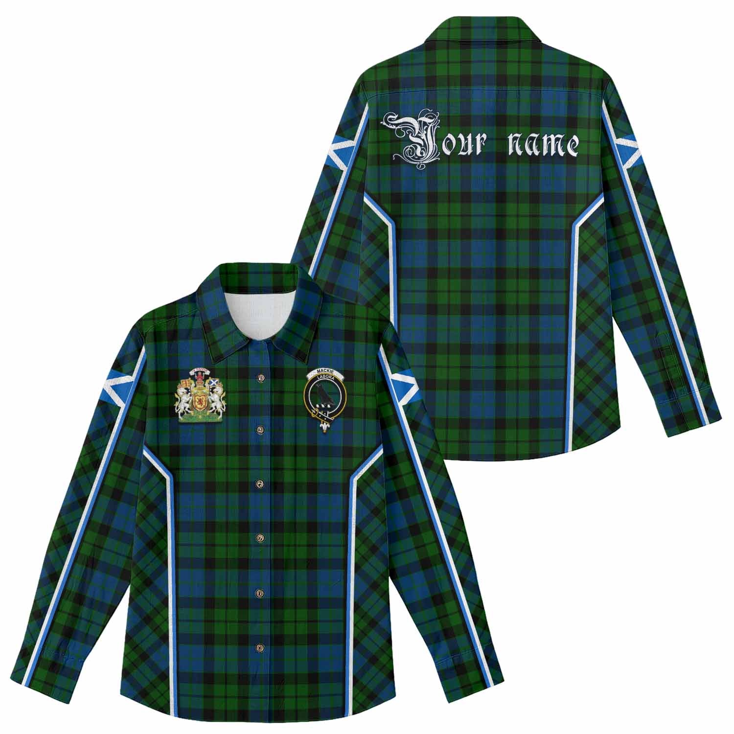 MacKie (McKie) Tartan Crest Women Casual Shirt Scotland Coat of Arm Flag Style - Tartan Vibes Clothing