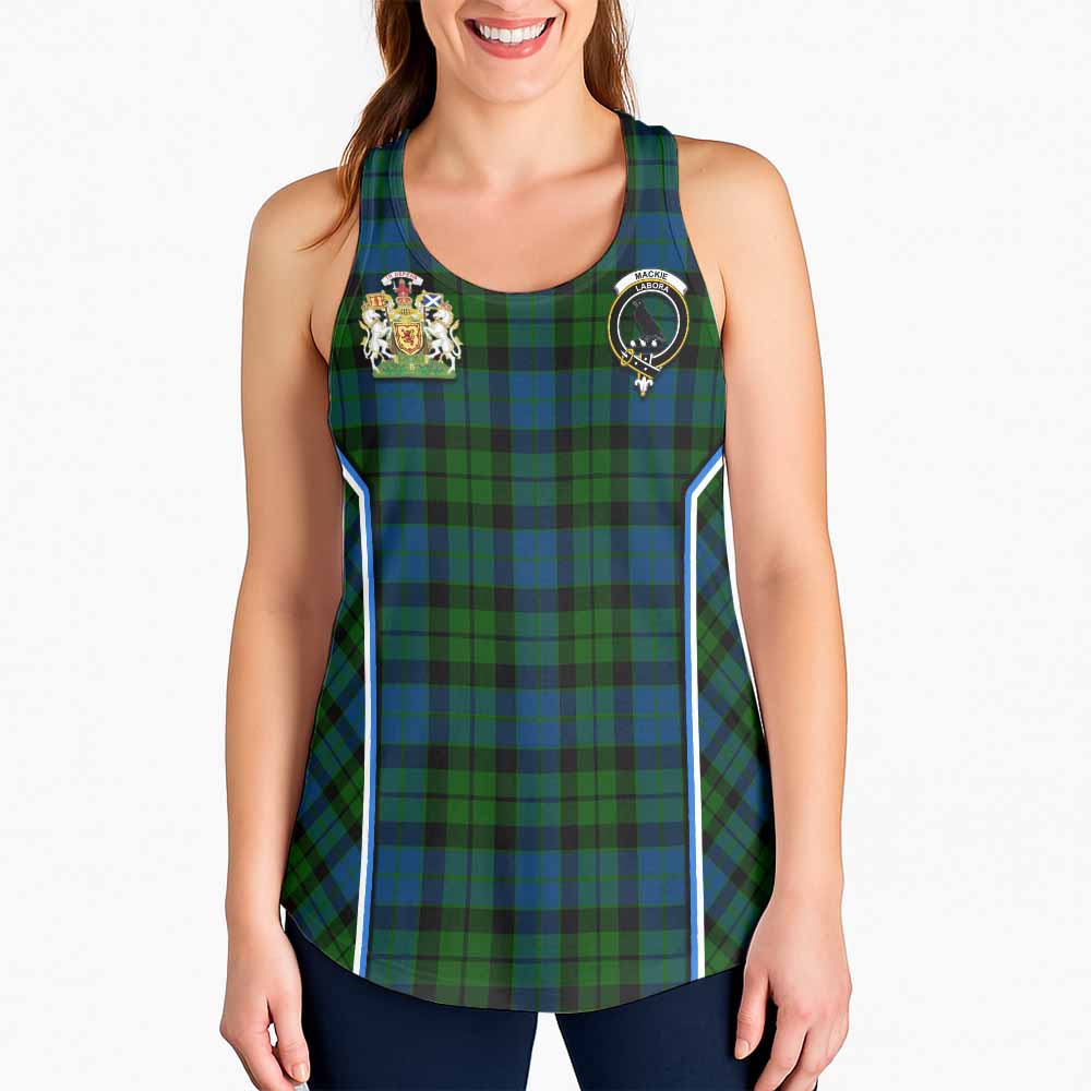 MacKie (McKie) Tartan Crest Women Racerback Tanks Scotland Coat of Arm Flag Style - Tartan Vibes Clothing