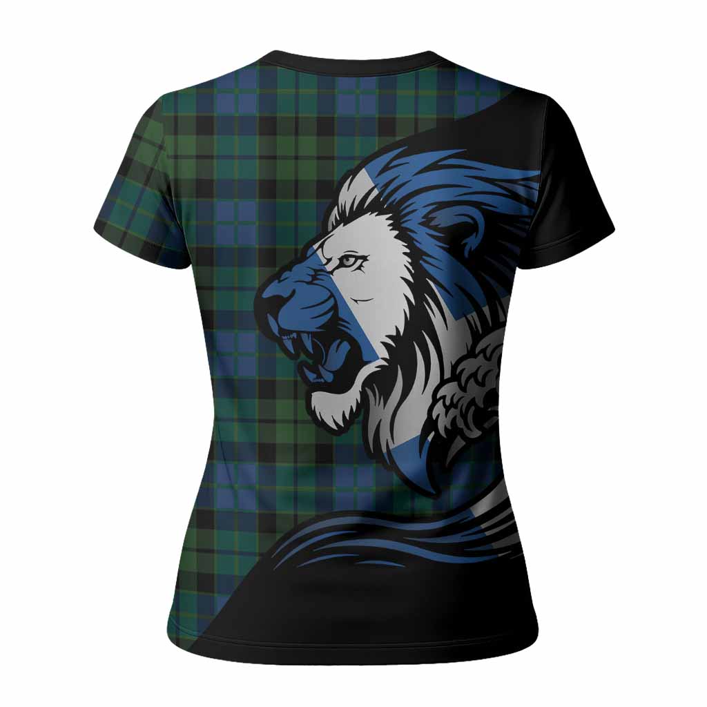 MacKie (McKie) Tartan Crest Women T shirt Scottish Golden Lions Wave Flow