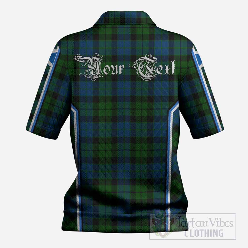 MacKie (McKie) Tartan Crest Women’s Polo Sweater Top Scotland Coat of Arm Flag Style