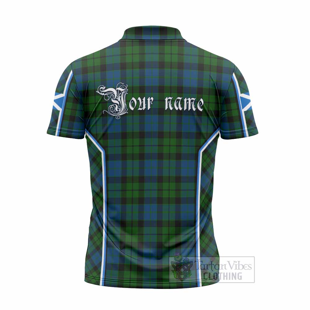 MacKie (McKie) Tartan Crest Zipper Polo Shirt Scotland Coat of Arm Flag Style - Tartan Vibes Clothing