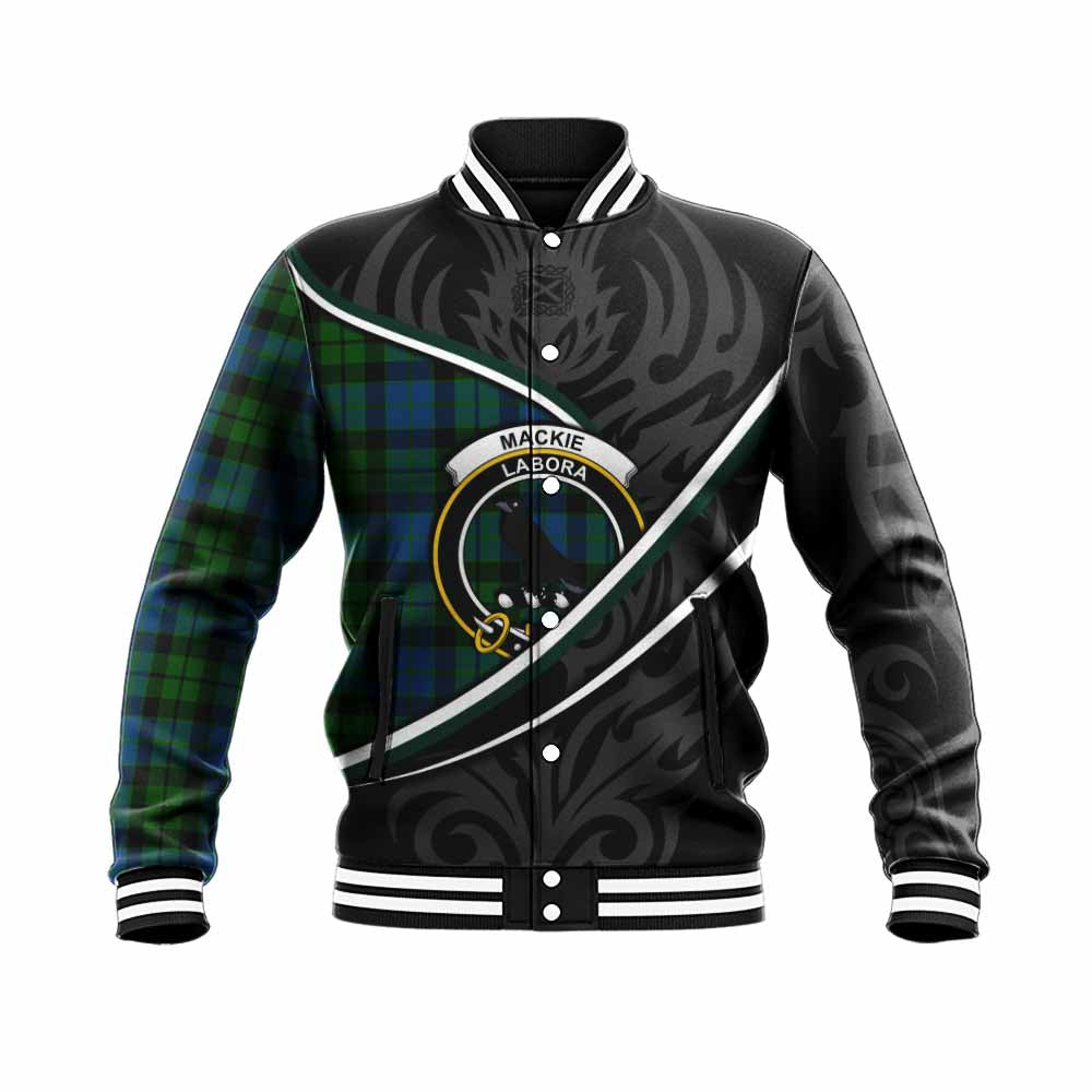 MacKie (McKie) Tartan Family Crest Baseball Jacket Celtic Scottish Thistle Floral - Tartan Vibes Clothing