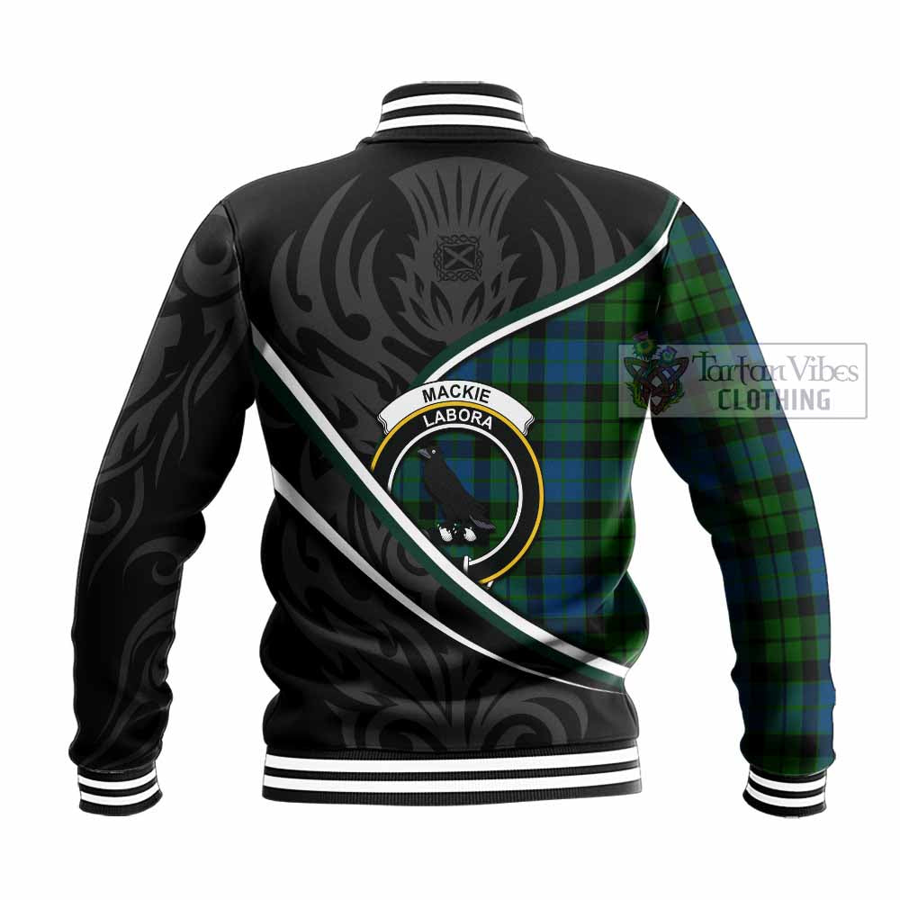 MacKie (McKie) Tartan Family Crest Baseball Jacket Celtic Scottish Thistle Floral - Tartan Vibes Clothing