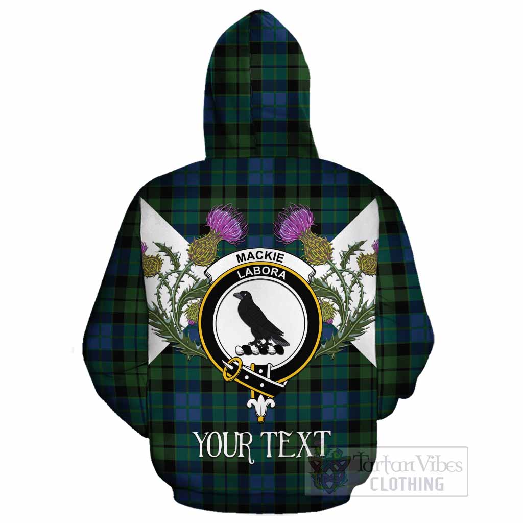 MacKie (McKie) Tartan Family Crest Cotton Hoodie Scottish Burns Night Thistle Floral
