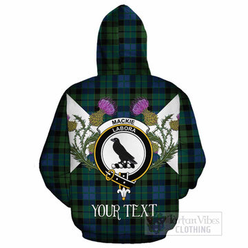 MacKie (McKie) Tartan Family Crest Cotton Hoodie Scottish Burns Night Thistle Floral
