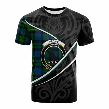 MacKie (McKie) Tartan Family Crest Cotton T-shirt Celtic Scottish Thistle Floral - Tartan Vibes Clothing