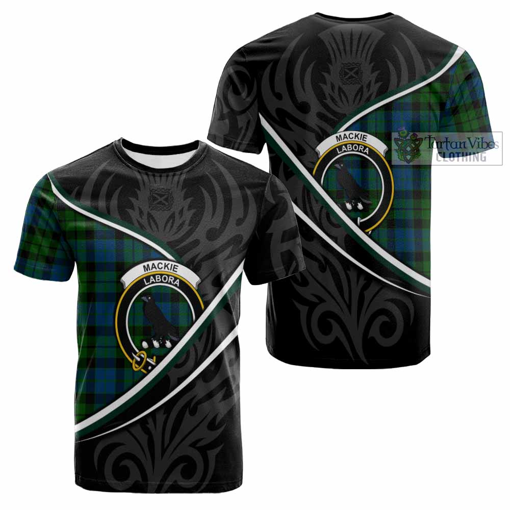 MacKie (McKie) Tartan Family Crest Cotton T-shirt Celtic Scottish Thistle Floral - Tartan Vibes Clothing