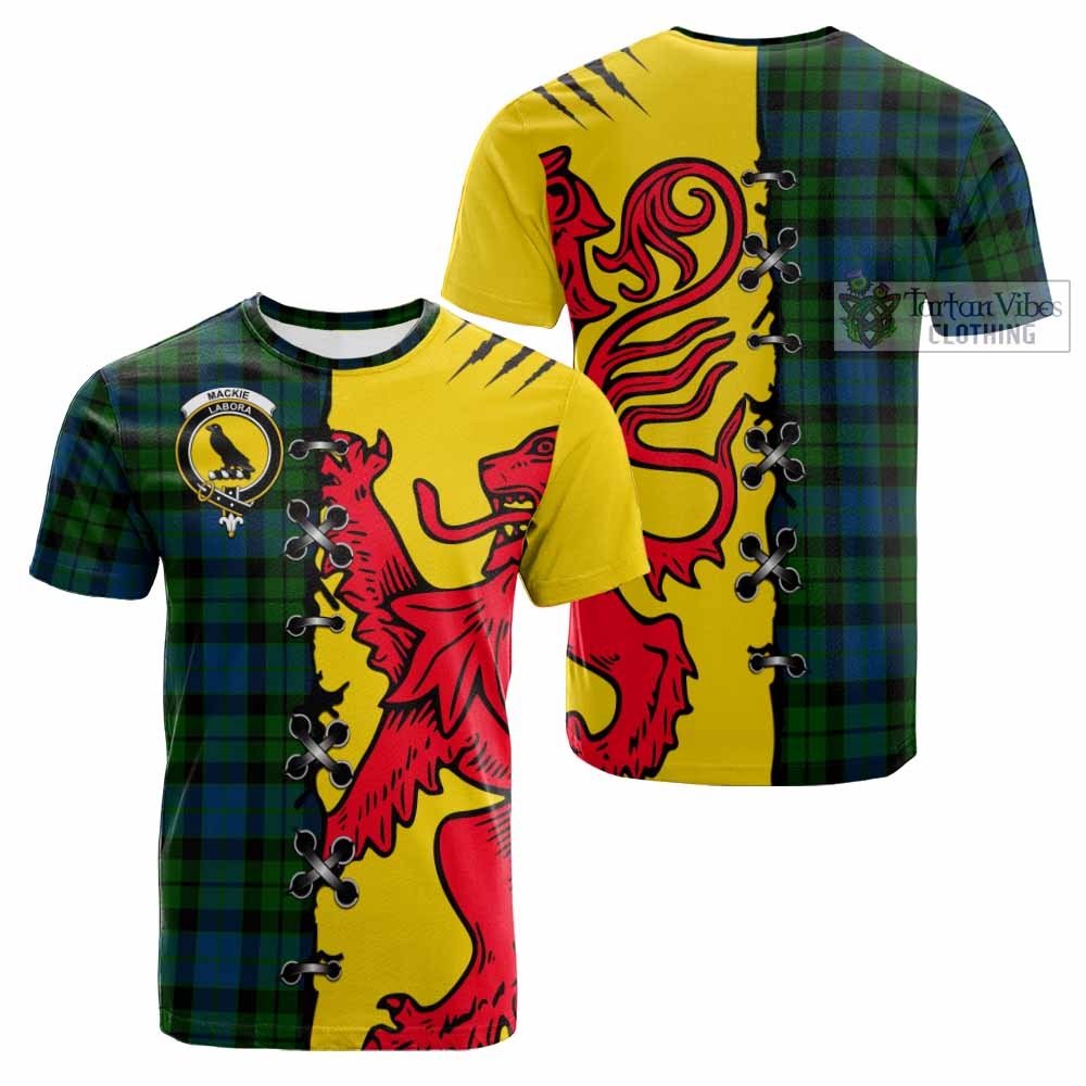 MacKie (McKie) Tartan Family Crest Cotton T-shirt Lion Rampant Honor - Tartan Vibes Clothing
