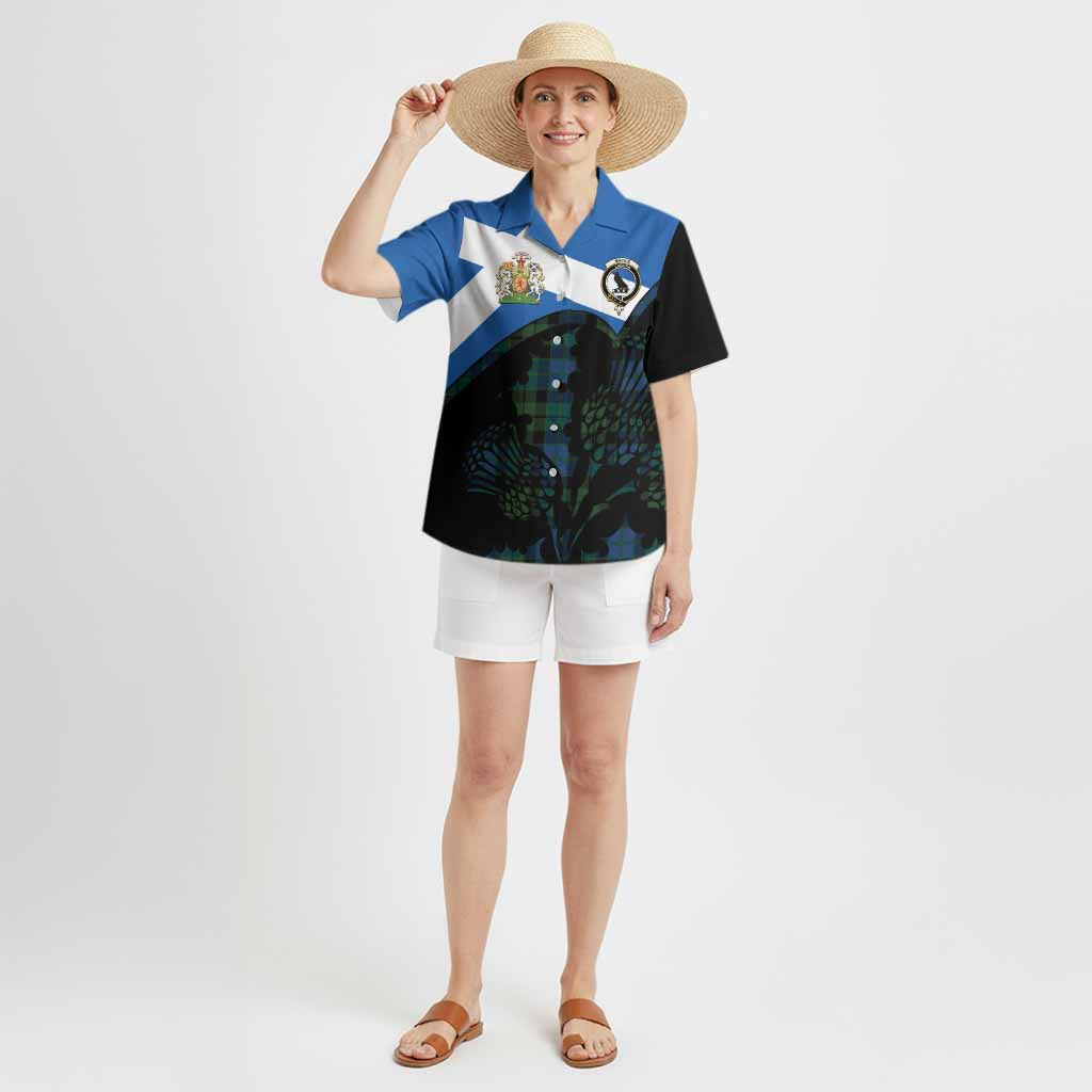 MacKie (McKie) Tartan Family Crest Hawaiian Shirt Scotland Thistle Floral Flag Style