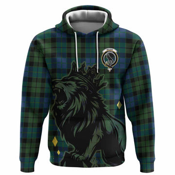 MacKie (McKie) Tartan Family Crest Hoodie Crowned Lion Roaring