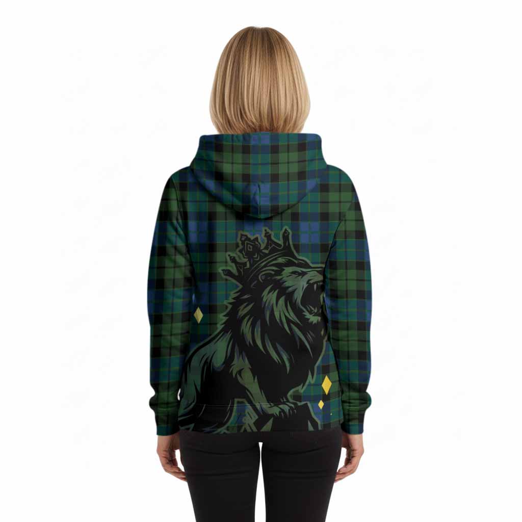 MacKie (McKie) Tartan Family Crest Hoodie Crowned Lion Roaring
