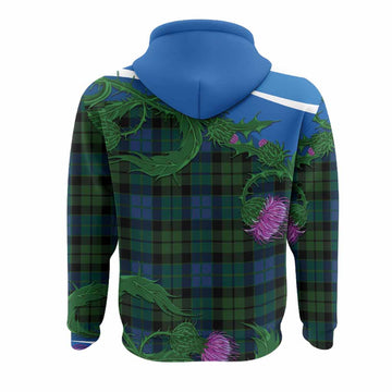 MacKie (McKie) Tartan Family Crest Hoodie Thistle in Minimalism